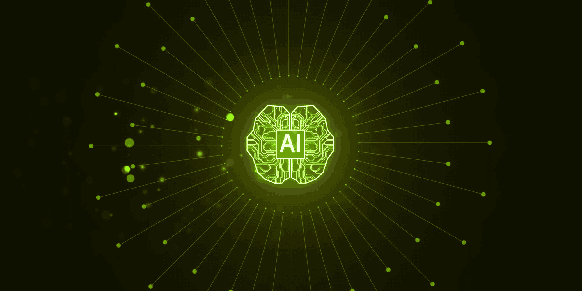 Glowing digital brain graphic representing Yukosa's AI-driven origin story