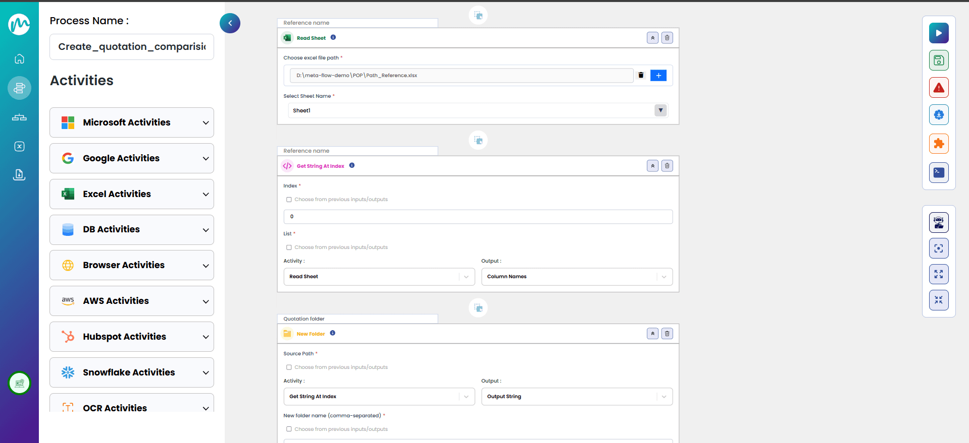 meta-flow.ai Design Studio workflow builder screenshot